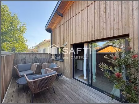 claouey - maison bois contemporaine de 2022 - style bassin - entièrement meublée - 3 chamb