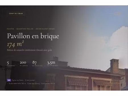 pavillon en brique 174 m² rénové — jardin 200 m²