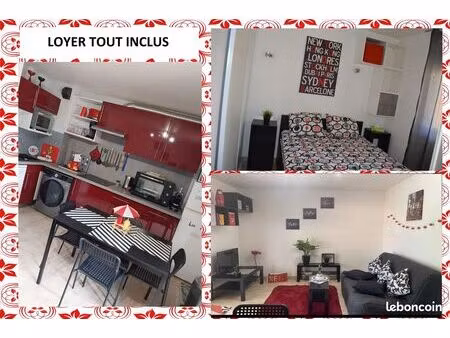 charmant t2 meublé moderne  terrasse  parking privé  piscine  parc