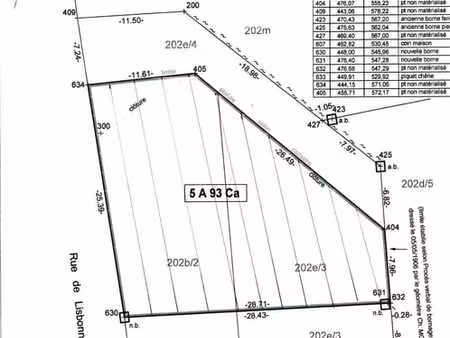 terrain constructible 593m² rue de lisbonne chimay