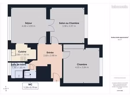 appartement 3 pièces 69 m²