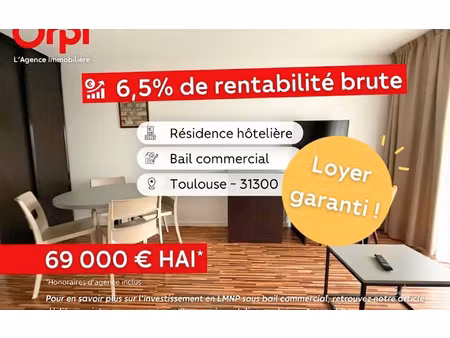 appartement toulouse m² t-2 à vendre  69 000 €