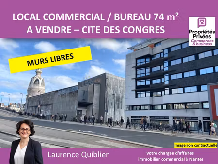 44000 nantes - murs libres a vendre 74 m² cite des congres