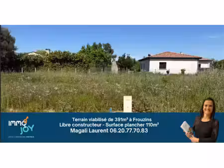 terrain de 391m2 viabilisé à bâtir