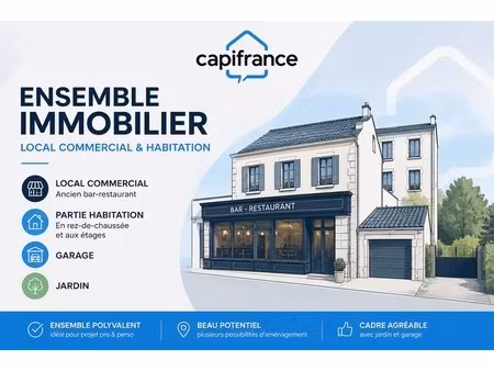pleyben (29) - immeuble mixte - local commercial 200m² + habitation 166m² - fort potentiel