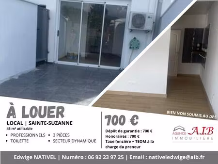 location local professionnel 45m² ste suzanne 97441