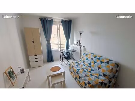 location studio meublé en bail mobilité à 100m du métro m8 créteil l’echat