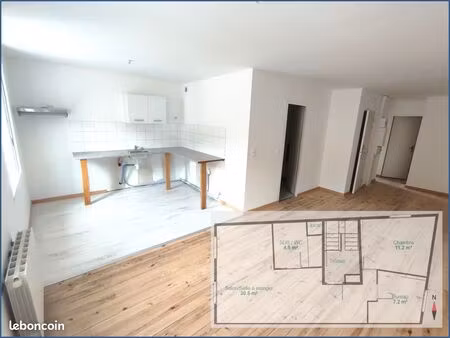 t3 très lumineux - 54m² - 38 min en train de lyon part-dieu - ref: 20rc3