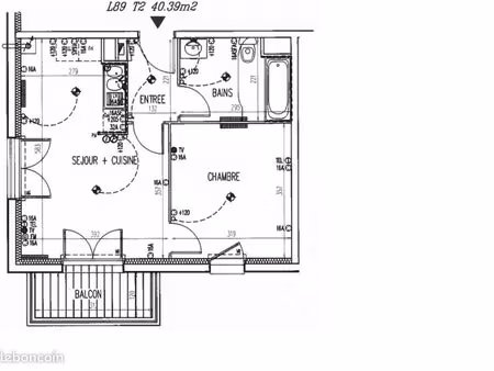 appartement 2 pièces 40 m²