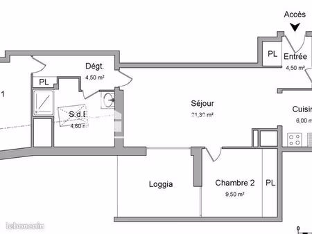appartement 3 pièces 64 m²
