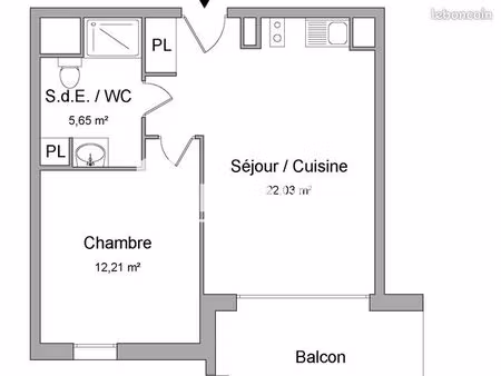 appartement 2 pièces 39 m²