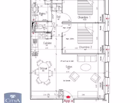 appartement à louer 3 pièces 61.21 m² - lyon 3e arrondissement (69003) - 959€
