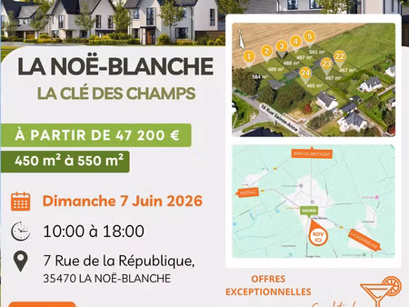 vente terrain 385 m² la noë-blanche (35470)