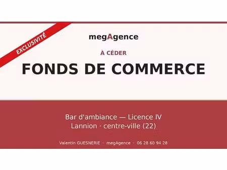 rare opportunité — bar d'ambiance  en plein cœur de lannion !