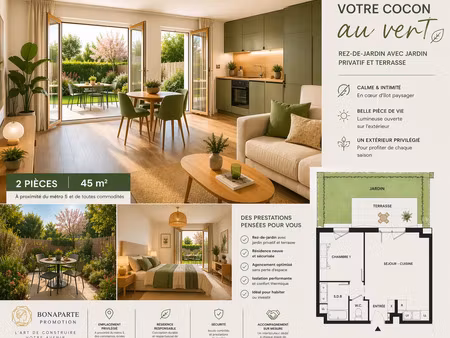 vente appartement 1 pièce 45 m² pantin (93500)
