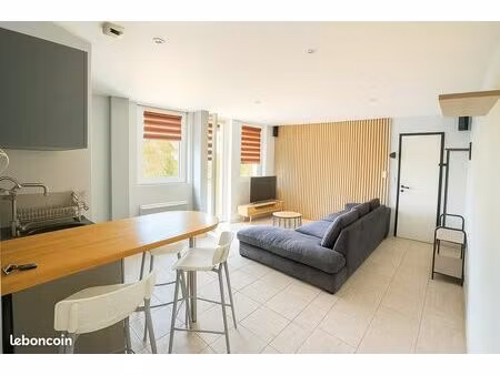 exclu : t2 meublé 37m² avec terrasse  cour et grand garage – aurillac centre