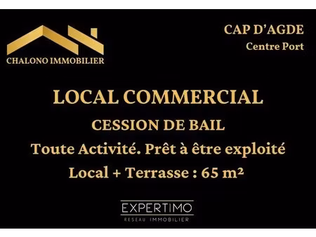 vente commerce le cap d agde 34300 65m²