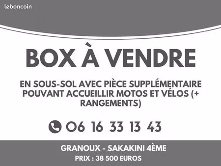 box / garage à vendre