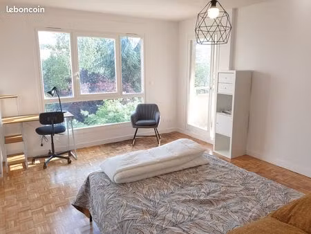 t4 meublé de 90 m² avec balcon  parking fermé et vue sur parc – lyon 7e debourg