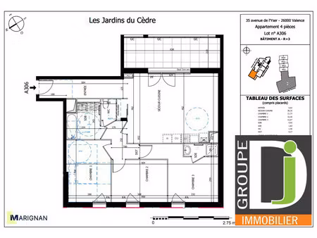 achat appartement 4 pièces 82m² valence 26000