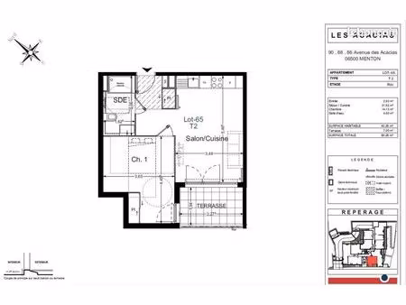 appartement 2 pièces 43 m²