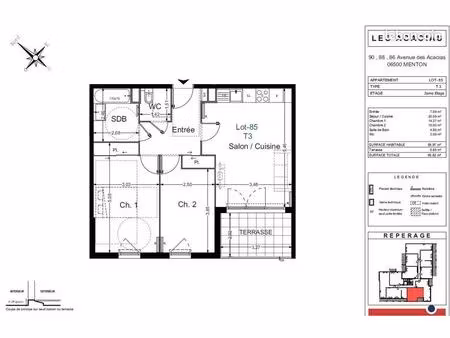 appartement 3 pièces 58 m²