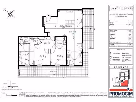 appartement 4 pièces 94 m²