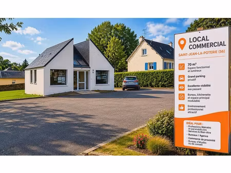 location commerce 3 pièces 70 m² à saint-jean-la-poterie (56350)