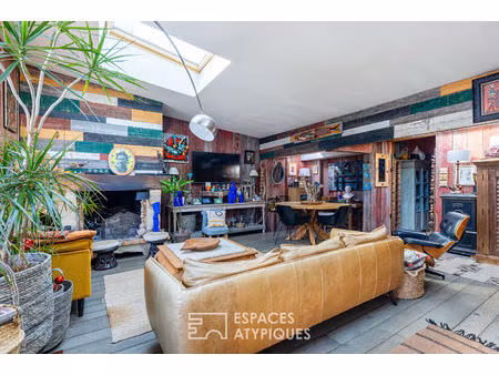 verneuil sur seine : maison en plain-pied avec jardin et ses deux ateliers