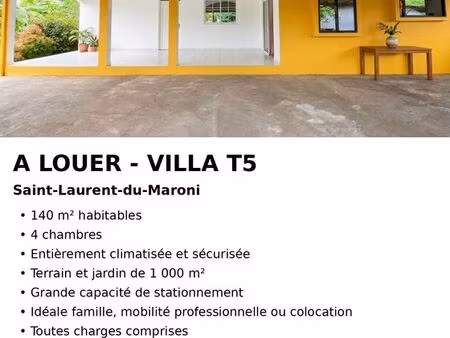 location meublé villa t5 saint laurent du maroni disponible au 1er septembre 2026
