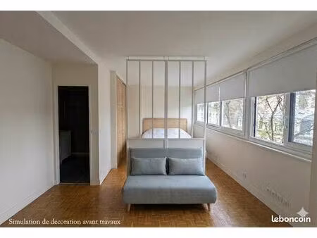 loue luxueux studio meublé 39m² triangle passy/pompe/muette  refait