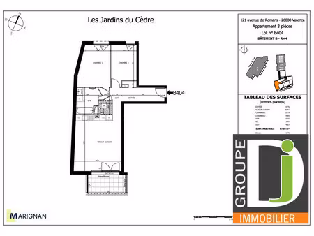 achat appartement 3 pièces 67m² valence 26000