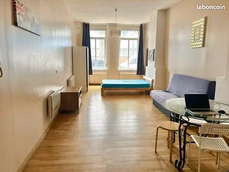 grand studio meublé lumineux 50 m² métro lille fives idéal étudiant(e)