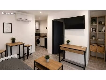 studio neuf climatise + parking clos (lavante/séchante – internet fibre – android tv)