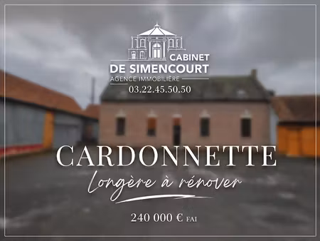 vente maison 5 pièces 100 m² à cardonnette (80260)  240 000 €