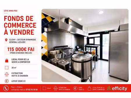 vente locaux professionnels 30 m² à clichy (92110)  115 000 €