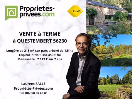 questembert (56230) - maison de caractère de 215 m² sur parc arboré de 1 5 ha