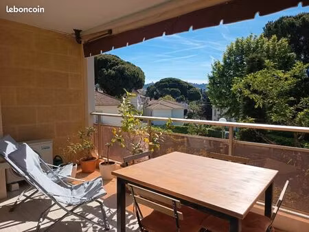 cannes petit juas – 2 pièces 58 m² rénové | 2 balcons  garage  résidence standing