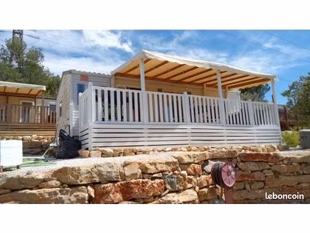 vente terrain avec 2 mobilhomes