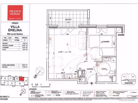 appartement 2 pièces 44 m²