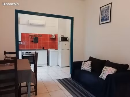 t1 meublé 28m2 sans frais agence