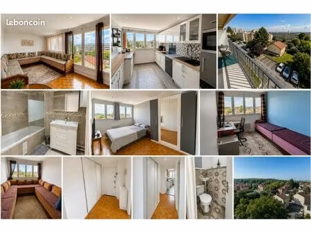 t4 traversant 72 m² rénové – 3 chambres – balcon – vue dégagée