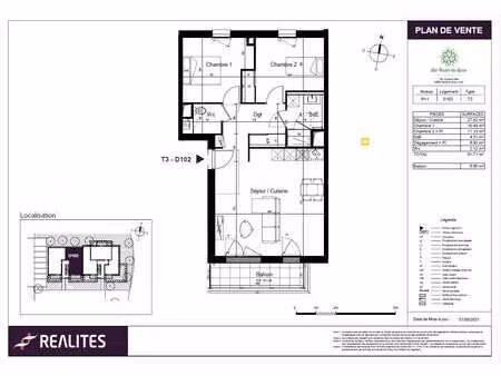 location appartement 3 pièces à sainte-luce-sur-loire (44980) : à louer 3 pièces / 62m² sa