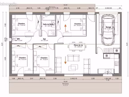 maison 4 pièces 86 m²