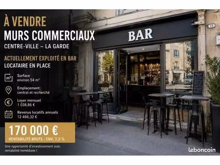 à vendre – murs commerciaux au cœur du centre-ville de la garde