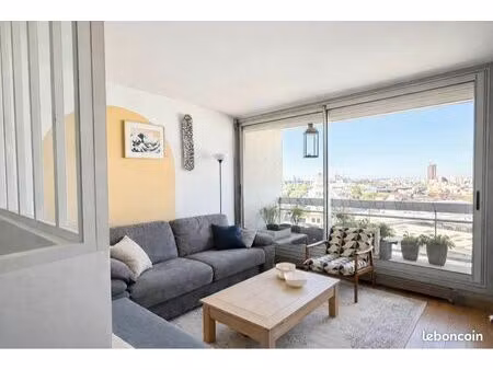 grand 2 pièces de 62 m² avec vue – dernier étage canal de l’ourcq