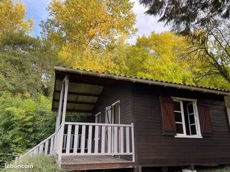 terrain avec chalet bois en bord de charente (domaine privé)
