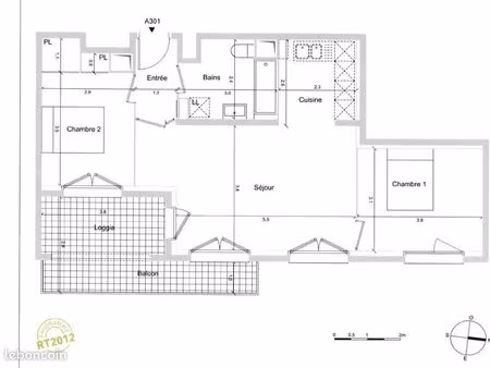 appartement 3 pièces 62 m²
