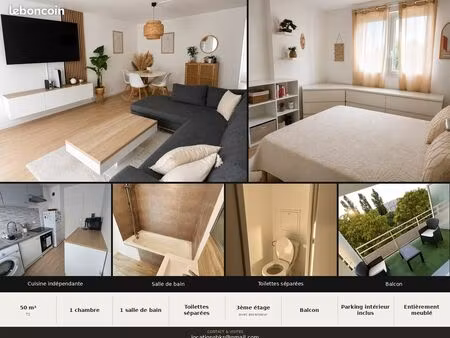appartement t2 meublé de 50 m² avec parking