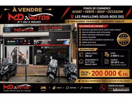 à vendre fond de commerce magasin de moto